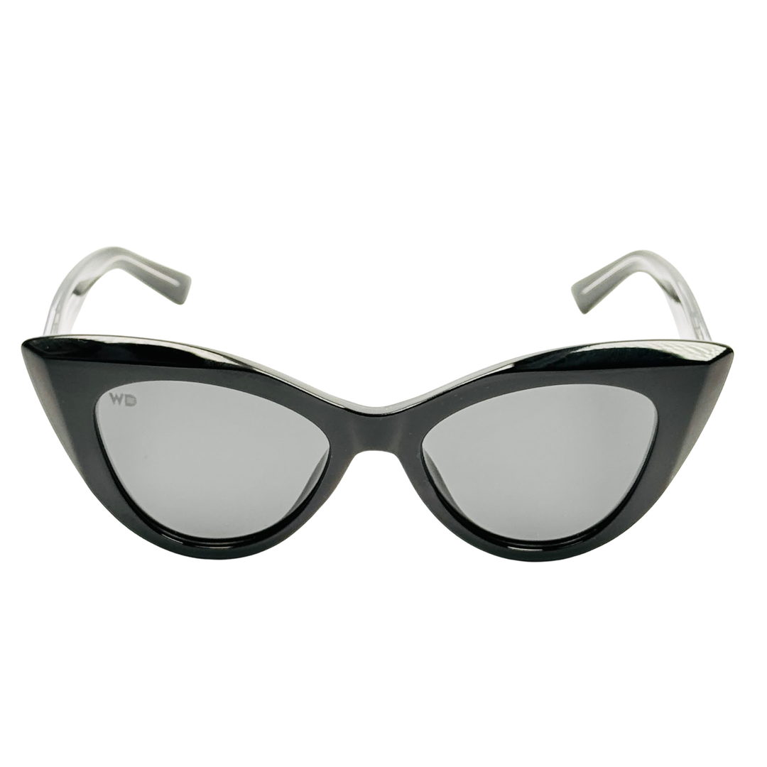 Wanderth Lentes De Sol Feline Color Negro Lente Negro Varilla Negro Armazón Negro/dorado Diseño Casual