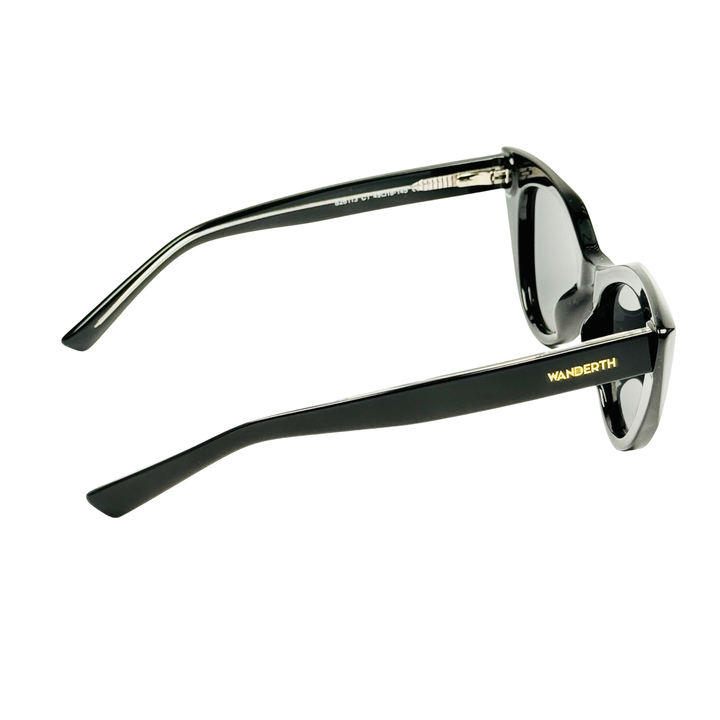 Wanderth Lentes De Sol Feline Color Negro Lente Negro Varilla Negro Armazón Negro/dorado Diseño Casual