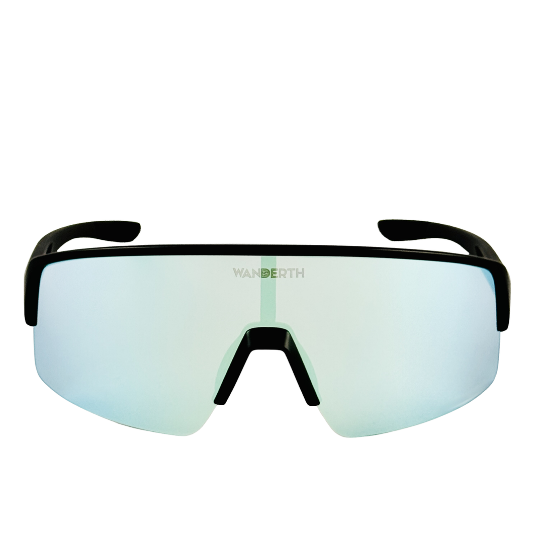 Lentes Deportivos Wanderth Sprint Con Armazón Negro Y Lente Fusion Mirror Agua