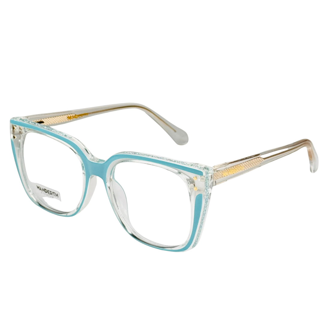 Montura Wanderth Lunea Cuadrada Para Mujer En Acetato Azul/transparente