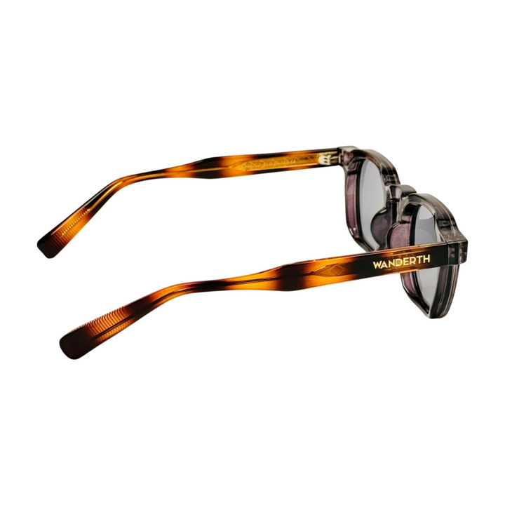 Wanderth Lentes De Sol Horizon Color Gris Lente Gris Varilla Animal Print Armazón Gris Diseño Fashion