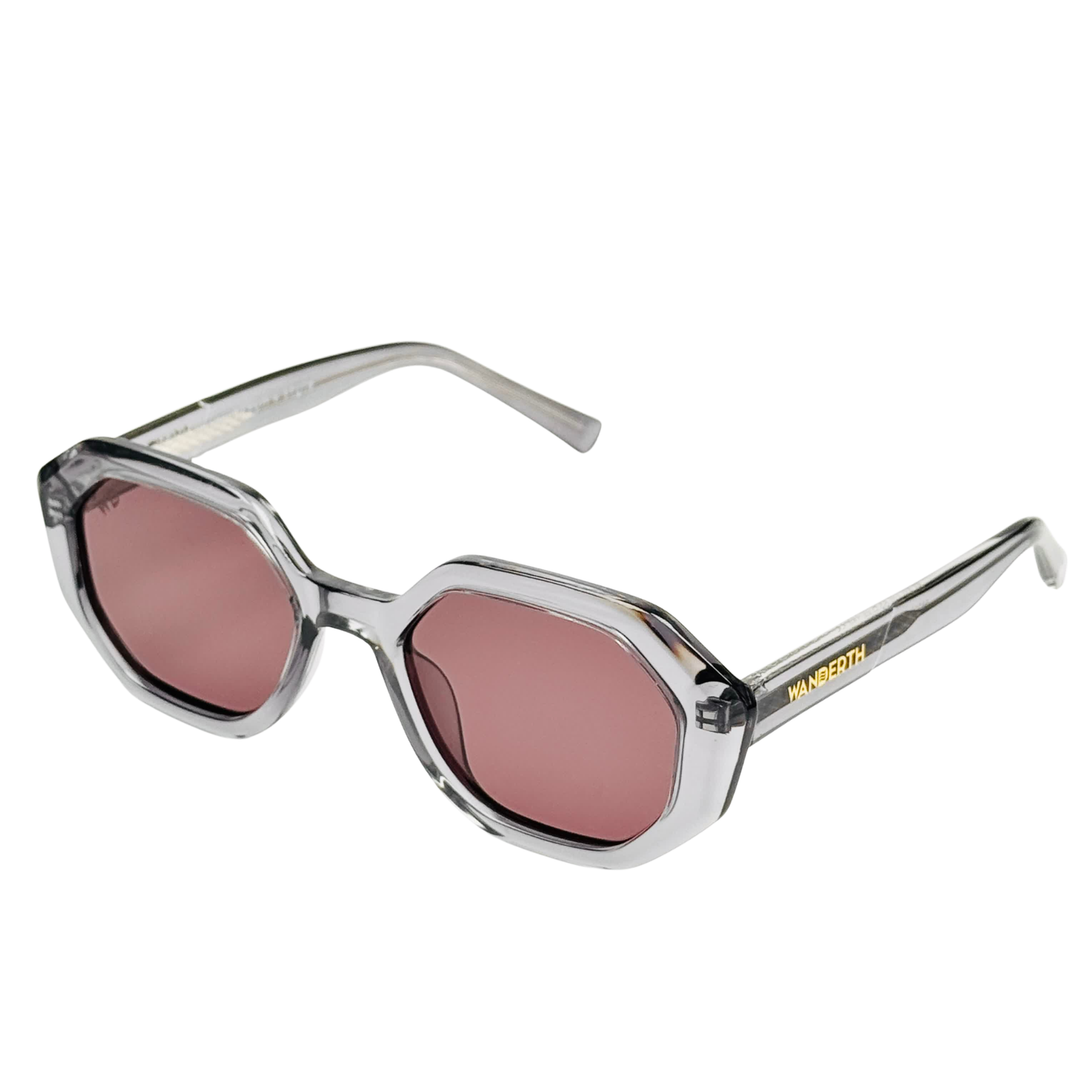 Wanderth Lentes De Sol Nova Color Gris Lente Vino Rojo Varilla Gris Armazón Gris Diseño Casual
