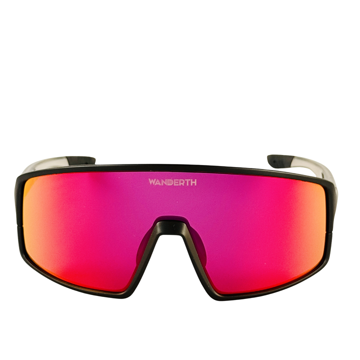 Lentes Deportivos Wanderth Wind Para Ciclismo, Con Lente Rojo Y Armazón Negro Negro/pata Crystal Gray