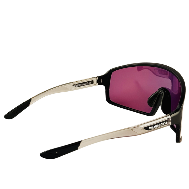Lentes Deportivos Wanderth Wind Para Ciclismo, Con Lente Rojo Y Armazón Negro Negro/pata Crystal Gray