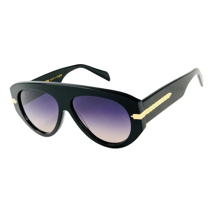 Wanderth Lentes De Sol Neria Degrade Animal Print Violeta Negro