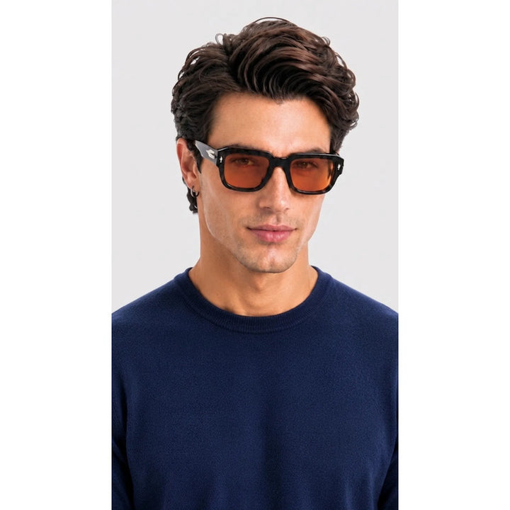 Wanderth Lentes De Sol Capri Solido Negro Naranja Claro