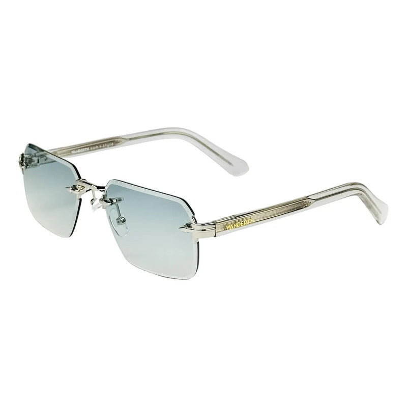 Wanderth Gafas Sol Sunedge Tres Piezas Plateado Azul Acero Plateado/transparente