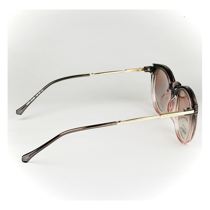 Montura Gafas Clip On Magnetix Wanderth Para Mujer, Redonda, Gris Degrade Y Rosa Gris Degrade/rosa