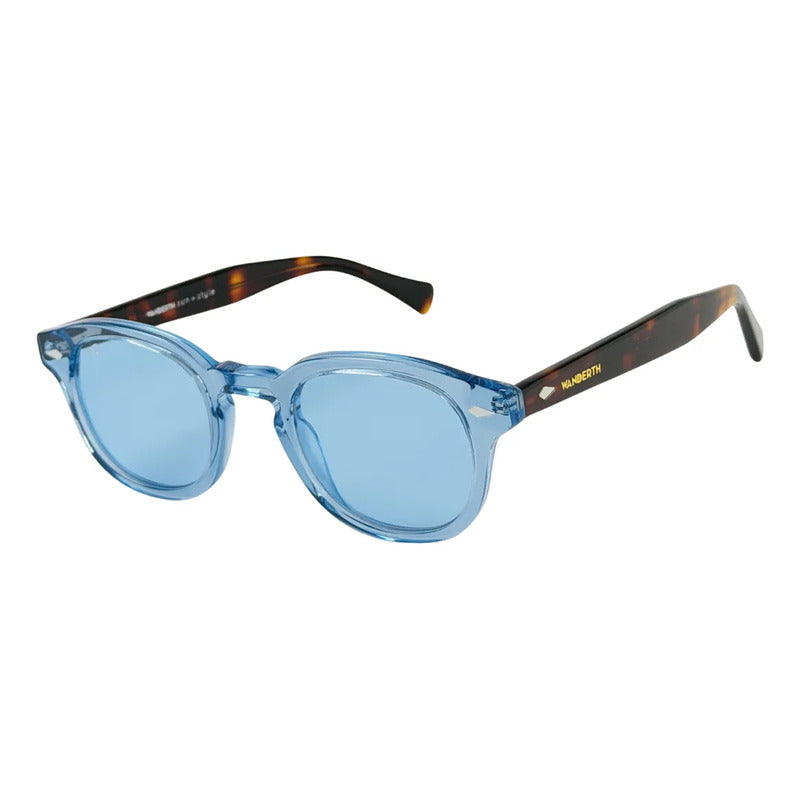 Wanderth Lentes De Sol Tahira Degrade Animal Print Naranja Claro Azul Negro