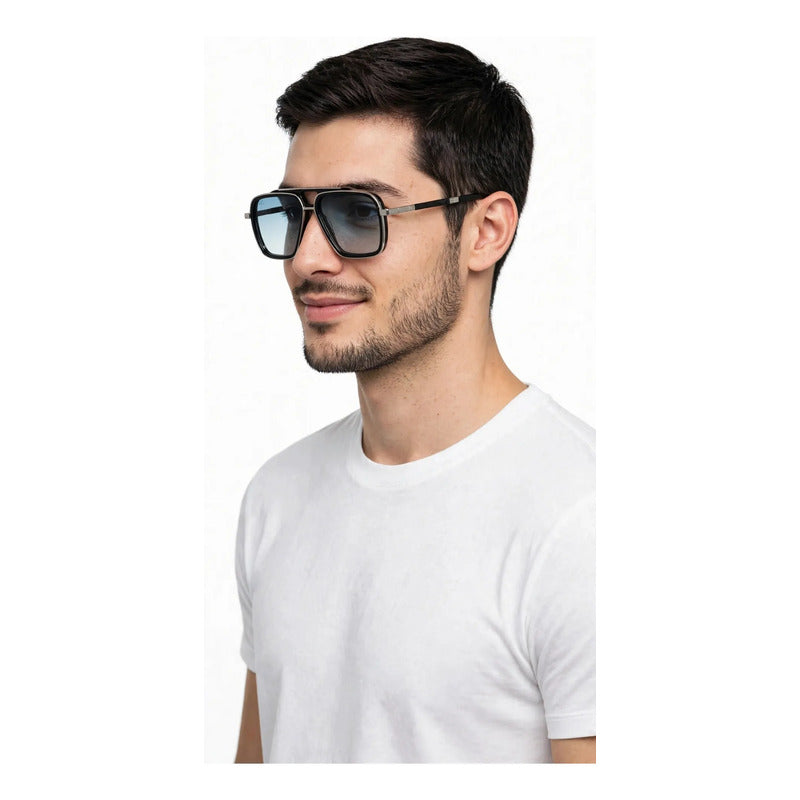 Wanderth Lentes De Sol Zaria Degrade Negro Azul Plateado