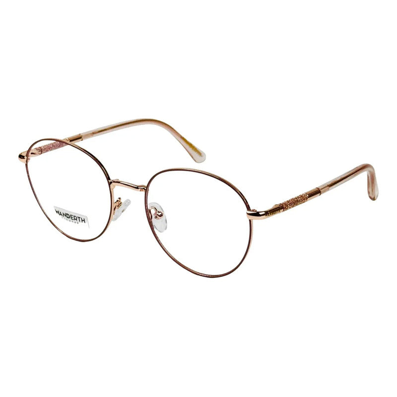 Montura De Gafas Redondas Wanderth Aura Para Mujer En Dorado Y Morado Dorado/morado
