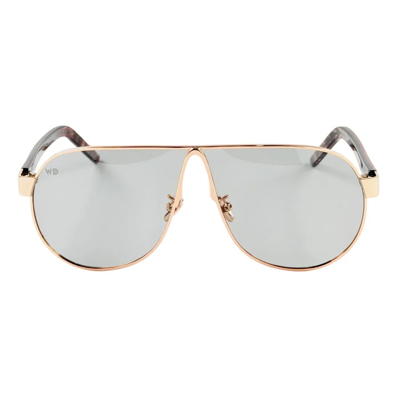 Wanderth Lentes De Sol Maui Solido Dorado Gris Animal Print