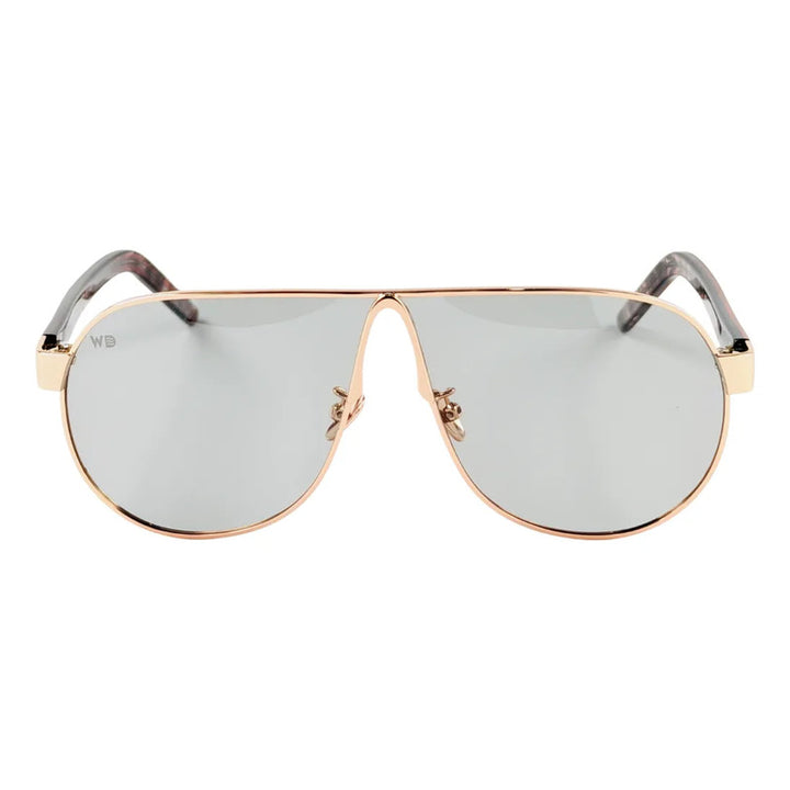 Wanderth Lentes De Sol Maui Solido Dorado Gris Animal Print