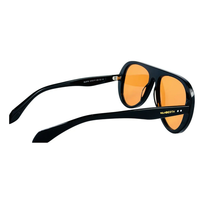 Wanderth Lentes De Sol  Aurel Solido Negro Naranja Claro