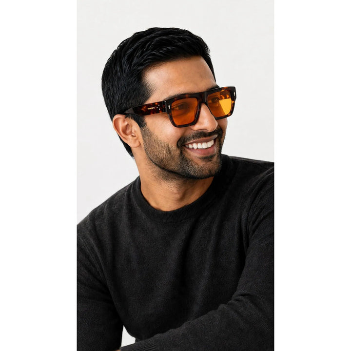 Wanderth Lentes De Sol Sereia Degrade Animal Print Naranja Claro Negro