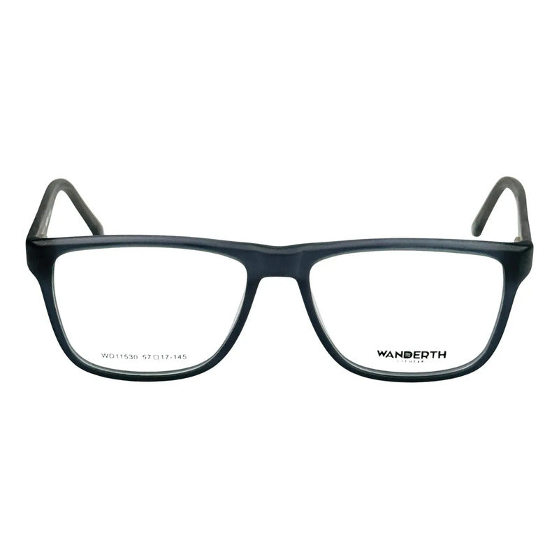 Montura De Gafas Cuadrada Wanderth Aeron Para Hombre En Acetato Azul/gris