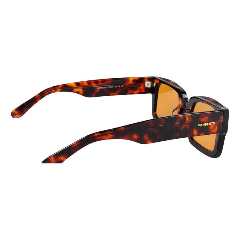 Wanderth Lentes De Sol Nolia Degrade Animal Print Naranja Claro Dorado