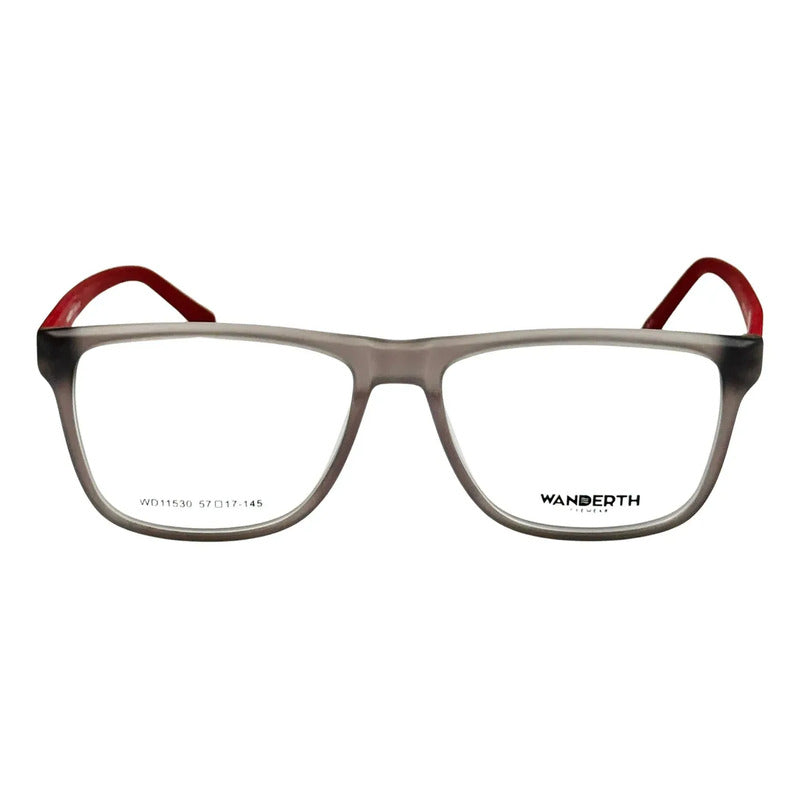Monturas Aeron Wanderth Cuadradas De Acetato Para Hombre Gris Y Rojo Gris/rojo