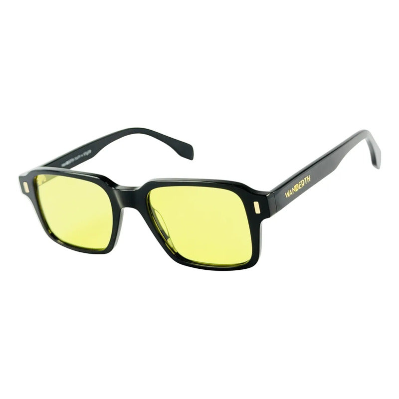 Wanderth Lentes De Sol Niza Solido Negro Amarillo
