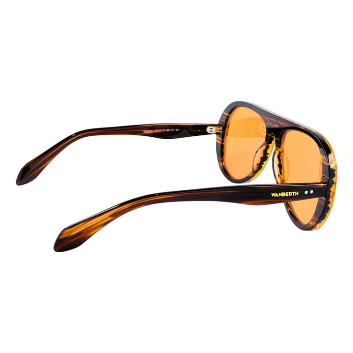Wanderth Lentes De Sol  Aurel Solido Animal Print Naranja Claro
