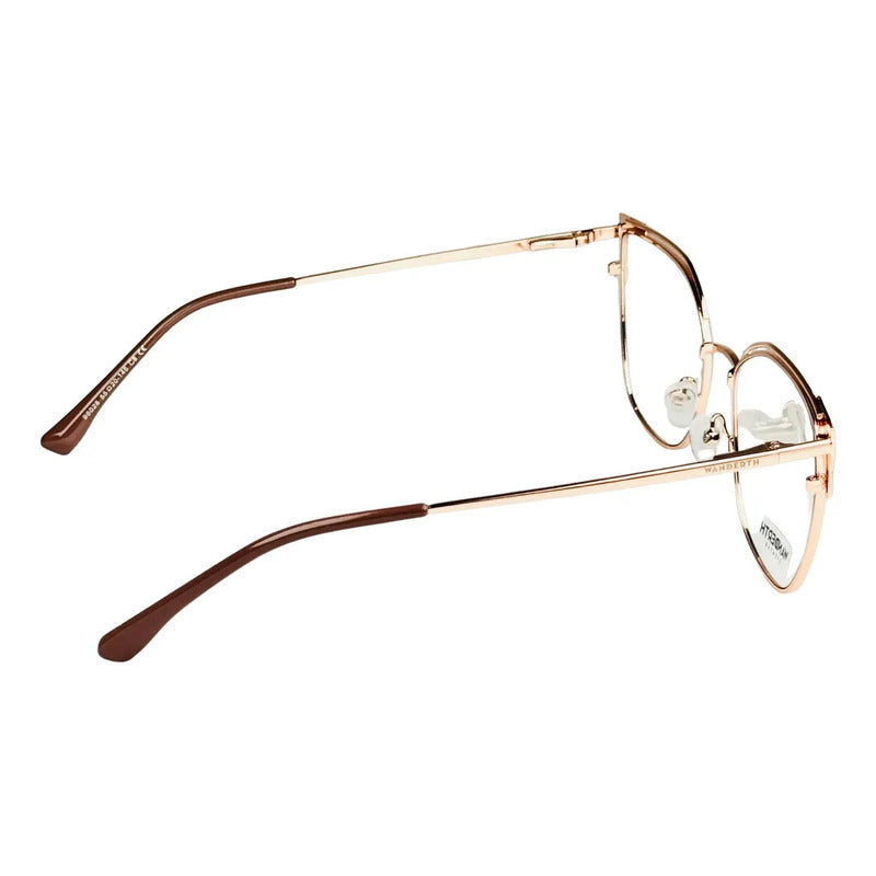 Montura De Gafas Para Mujer Wanderth Arielle Cuadrada Rosa Y Dorado Rosa/dorado