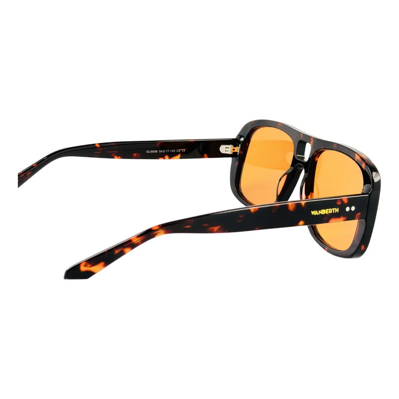 Wanderth Lentes De Sol Savia Solido Animal Print Naranja Claro