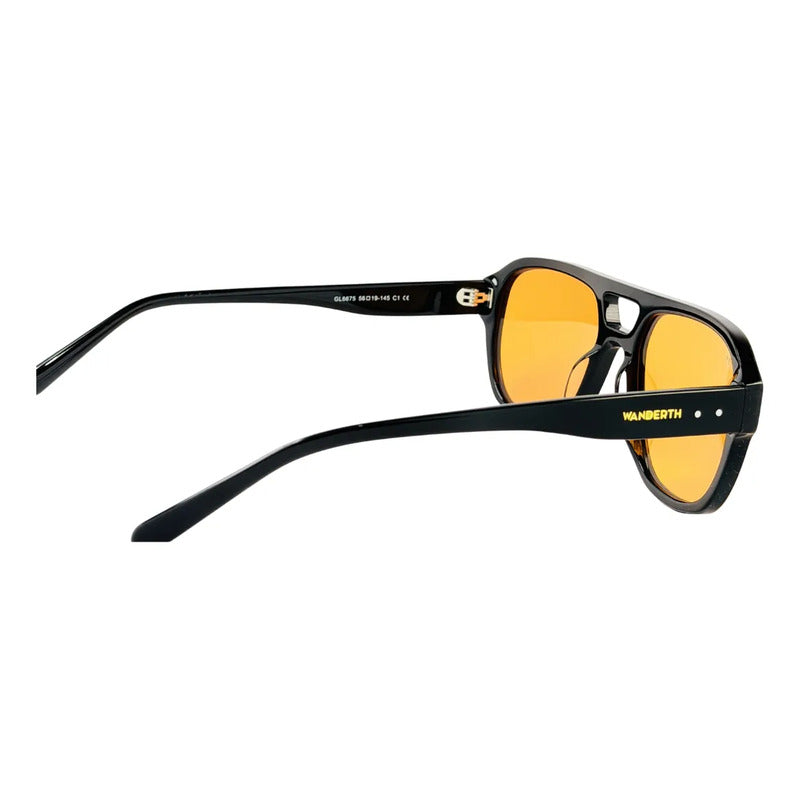 Wanderth Lentes De Sol Kaori Solido Negro Naranja Claro
