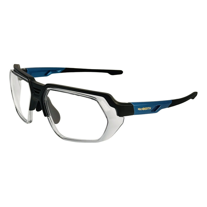 Wanderth  Gafas Seguridad Industrial Eclipse Pro Negro/transparente/brazo Azul