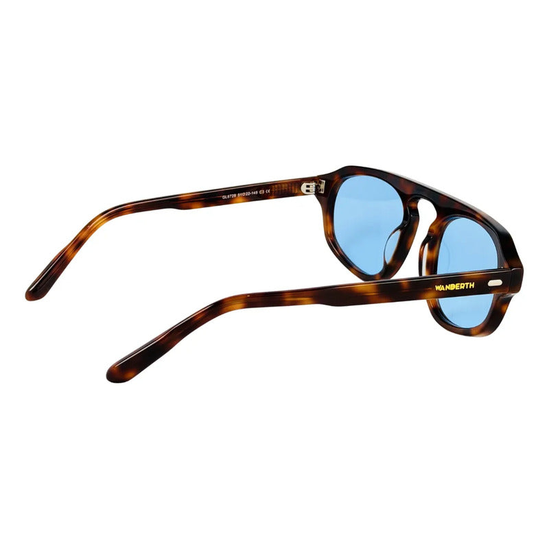 Wanderth Lentes De Sol  Marea Solido Animal Print Azul