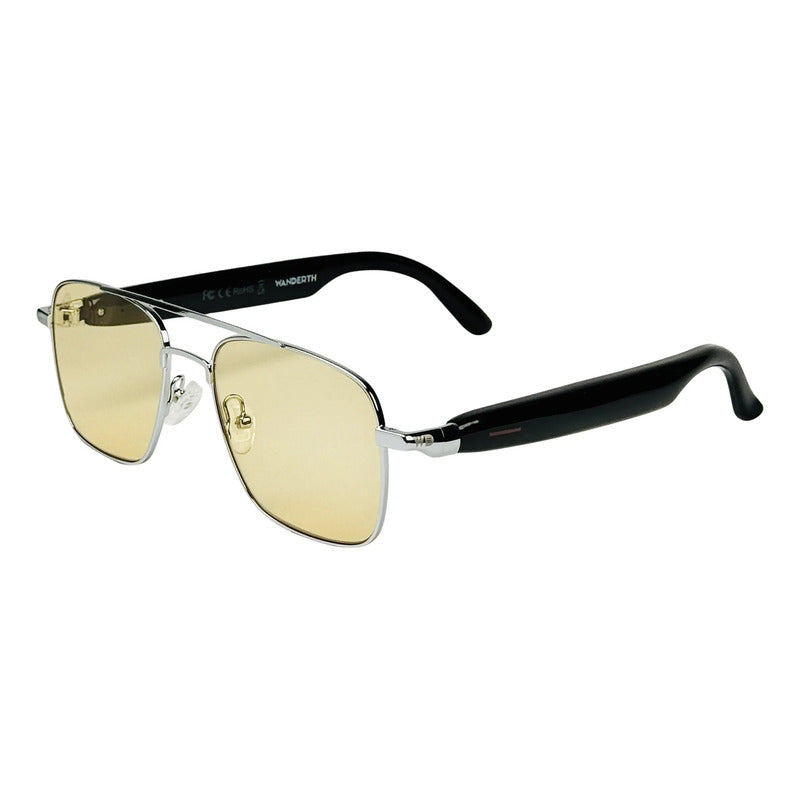 Wanderth Gafas Bluetooth Sonix Solido Plateado Ámbar Negro