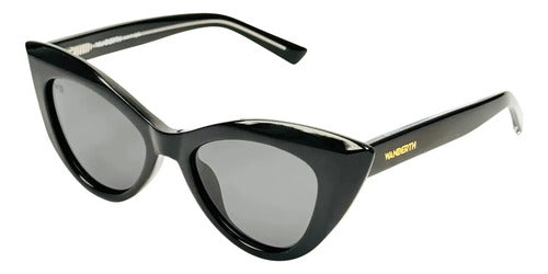 Wanderth Lentes De Sol Feline Color Negro Lente Negro Varilla Negro Armazón Negro/dorado Diseño Casual