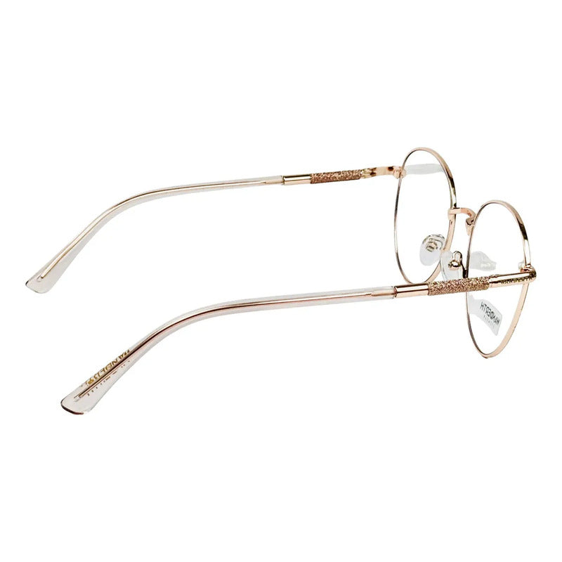 Montura De Gafas Redondas Wanderth Aura Para Mujer En Dorado Y Morado Dorado/morado