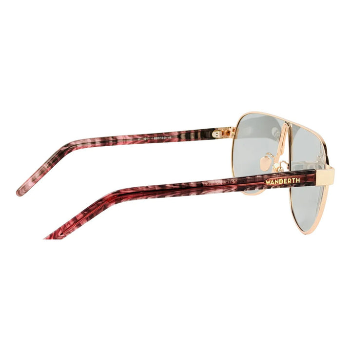 Wanderth Lentes De Sol Maui Solido Dorado Gris Animal Print