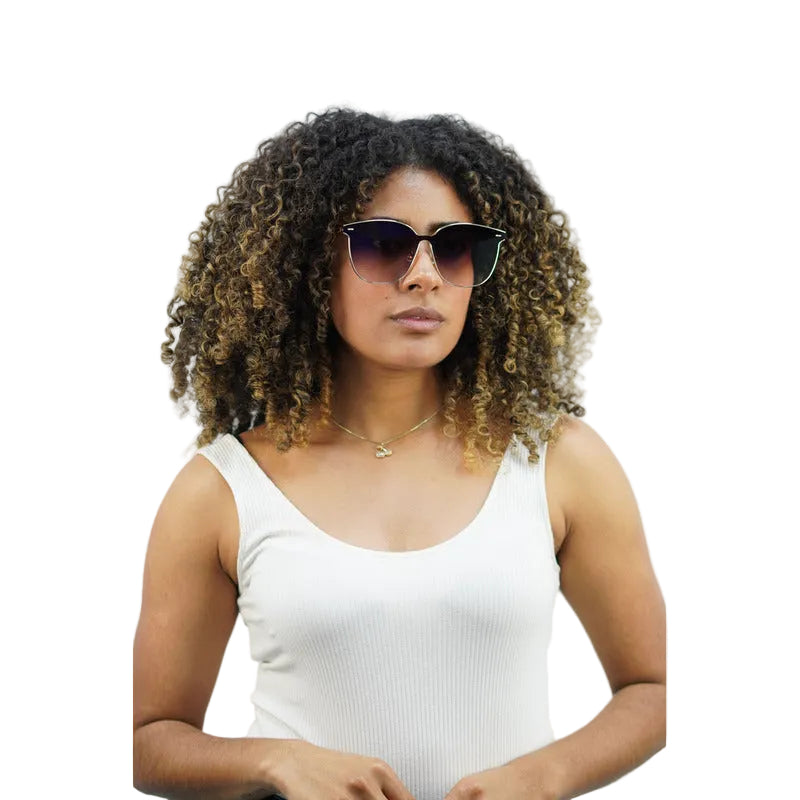Wanderth Lentes De Sol Eclat Color Negro Lente Violeta Varilla Negro Armazón Negro Diseño Fashion
