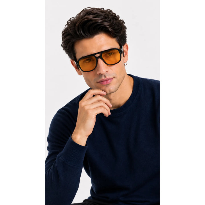 Wanderth Lentes De Sol Kaori Solido Negro Naranja Claro