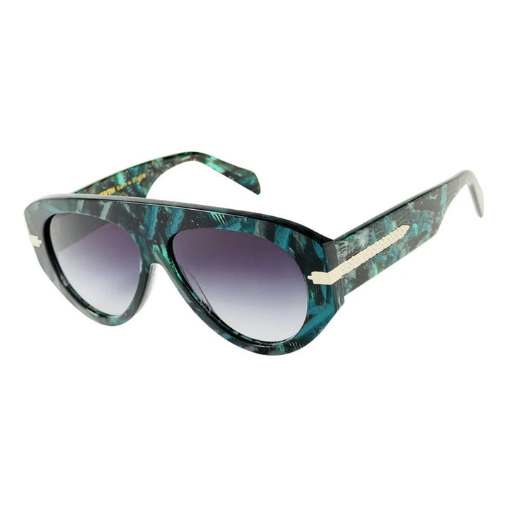 Wanderth Lentes De Sol Neria Degrade Verde Oscuro Violeta Animal Print