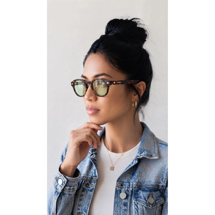 Wanderth Lentes De Sol  Maeli Solido Animal Print Verde