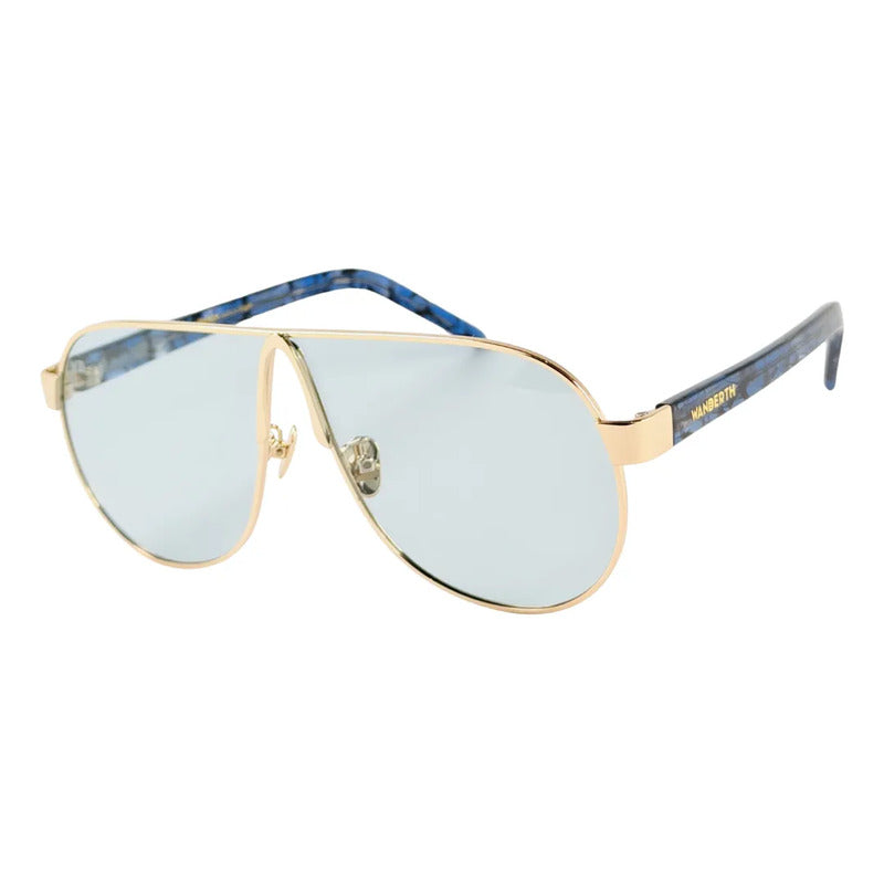 Wanderth Lentes De Sol Maui Solido Azul Claro Dorado Azul