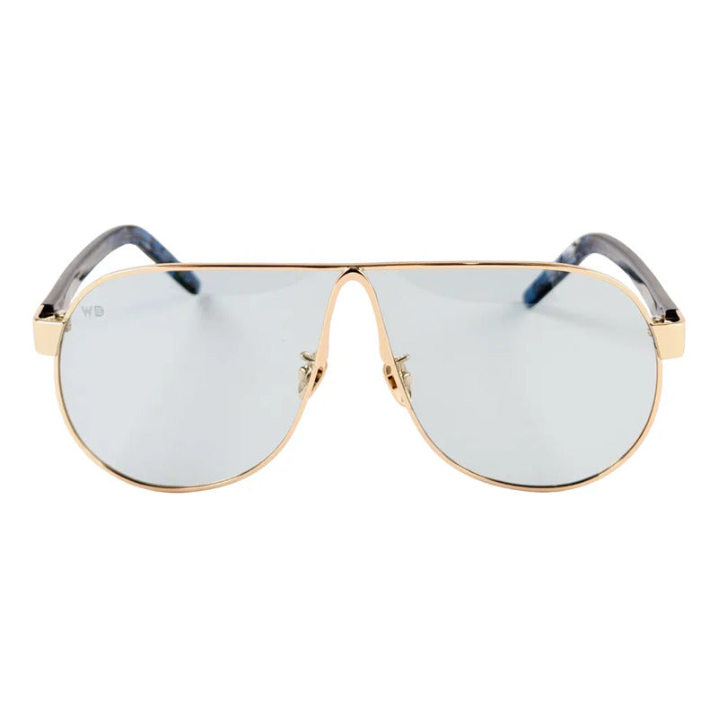 Wanderth Lentes De Sol Maui Solido Azul Claro Dorado Azul