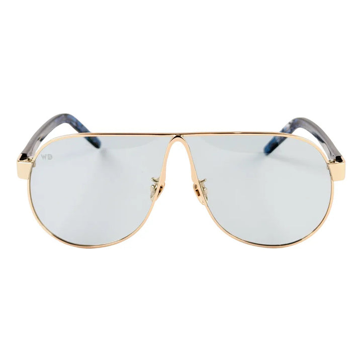 Wanderth Lentes De Sol Maui Solido Azul Claro Dorado Azul