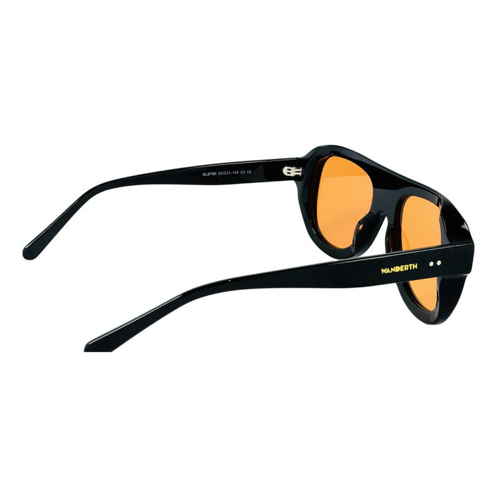 Wanderth Lentes De Sol  Cassis Solido Negro Naranja Claro