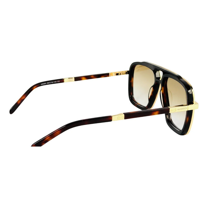 Wanderth Lentes De Sol Zaria Degrade Animal Print Marrón Claro Dorado