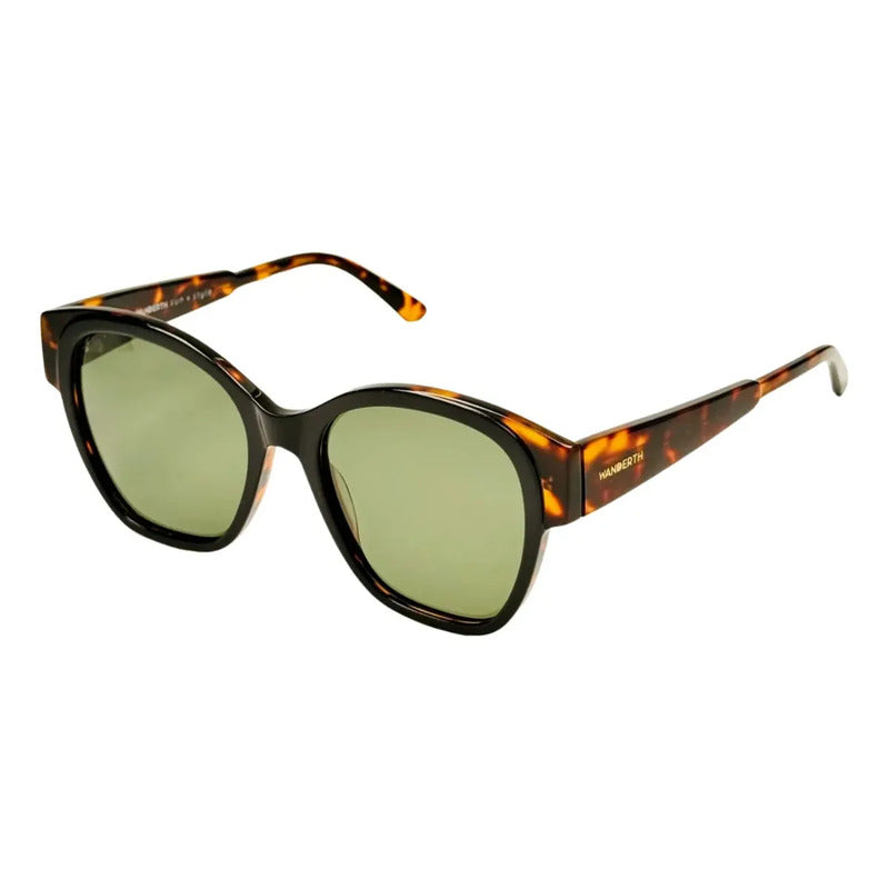 Wanderth Lentes De Sol Zeld Color Negro/animal Print Lente Verde Varilla Animal Print Armazón Negro/animal Print Diseño Fashion