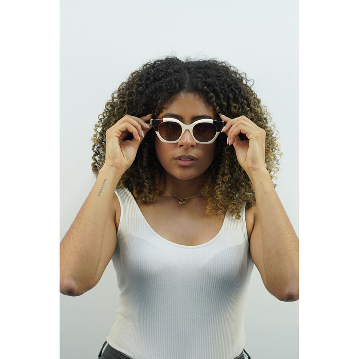 Wanderth Lentes De Sol Mirage Color Beige/animal Print Lente Marrón Varilla Beige Armazón Beige Animal Print Diseño Fashion