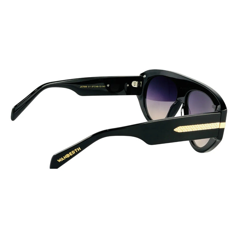 Wanderth Lentes De Sol Neria Degrade Animal Print Violeta Negro