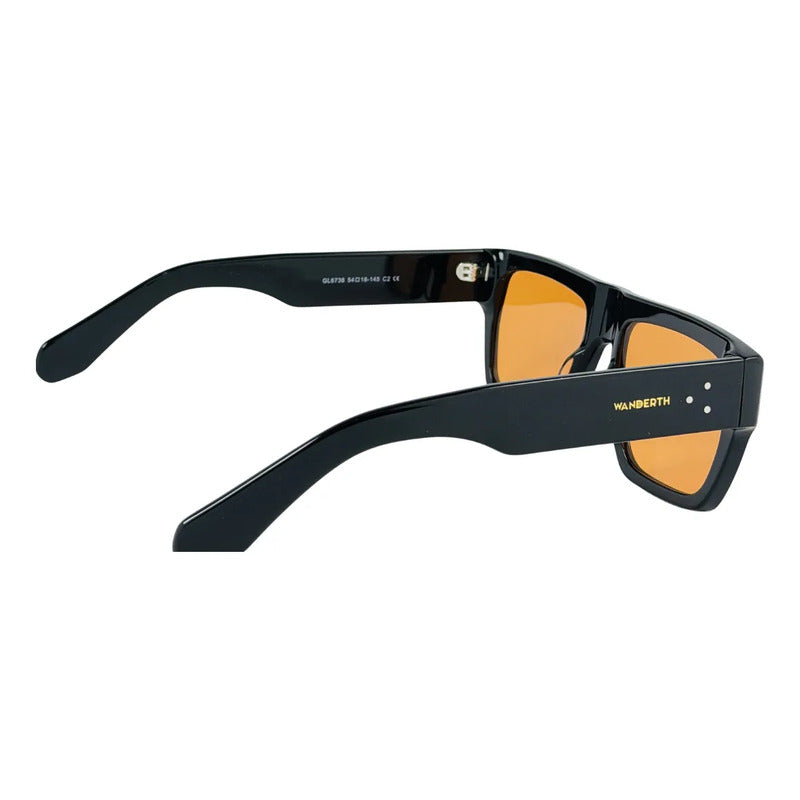 Wanderth Lentes De Sol Sereia Solido Negro Naranja Claro