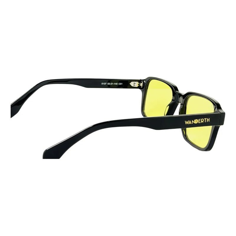 Wanderth Lentes De Sol Niza Solido Negro Amarillo