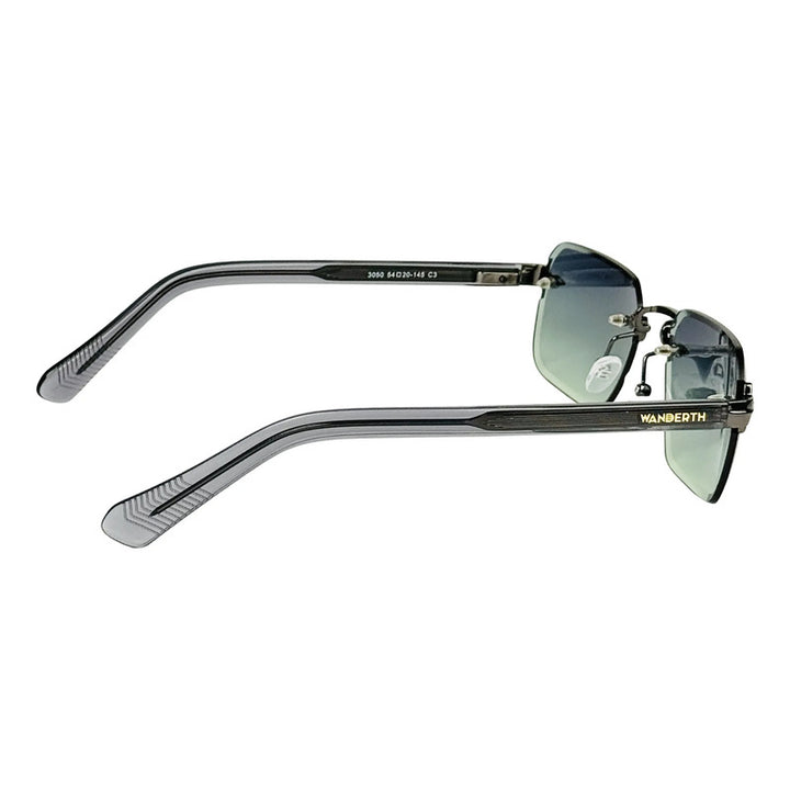 Wanderth Gafas Sol Sunedge Tres Piezas Gris Verde Gunmetal Gris Cristal