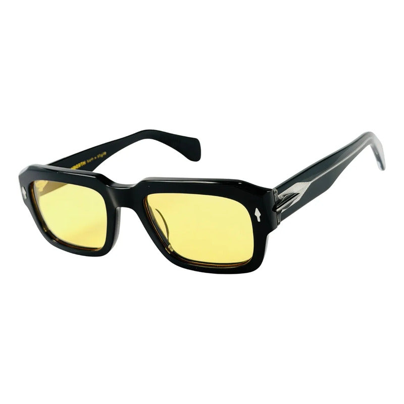 Wanderth Lentes De Sol Capri Solido Negro Amarillo