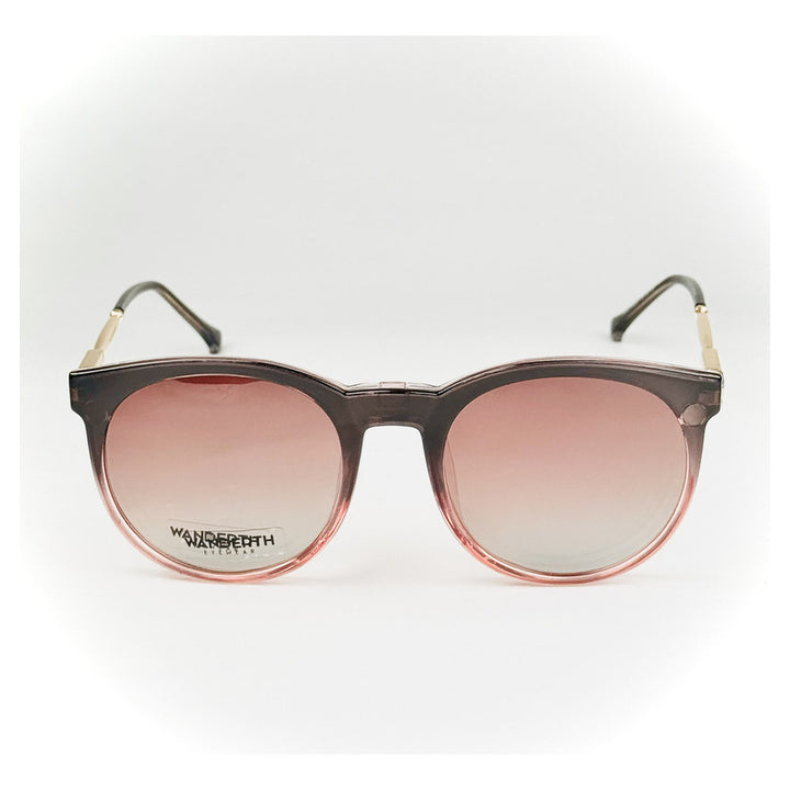 Montura Gafas Clip On Magnetix Wanderth Para Mujer, Redonda, Gris Degrade Y Rosa Gris Degrade/rosa